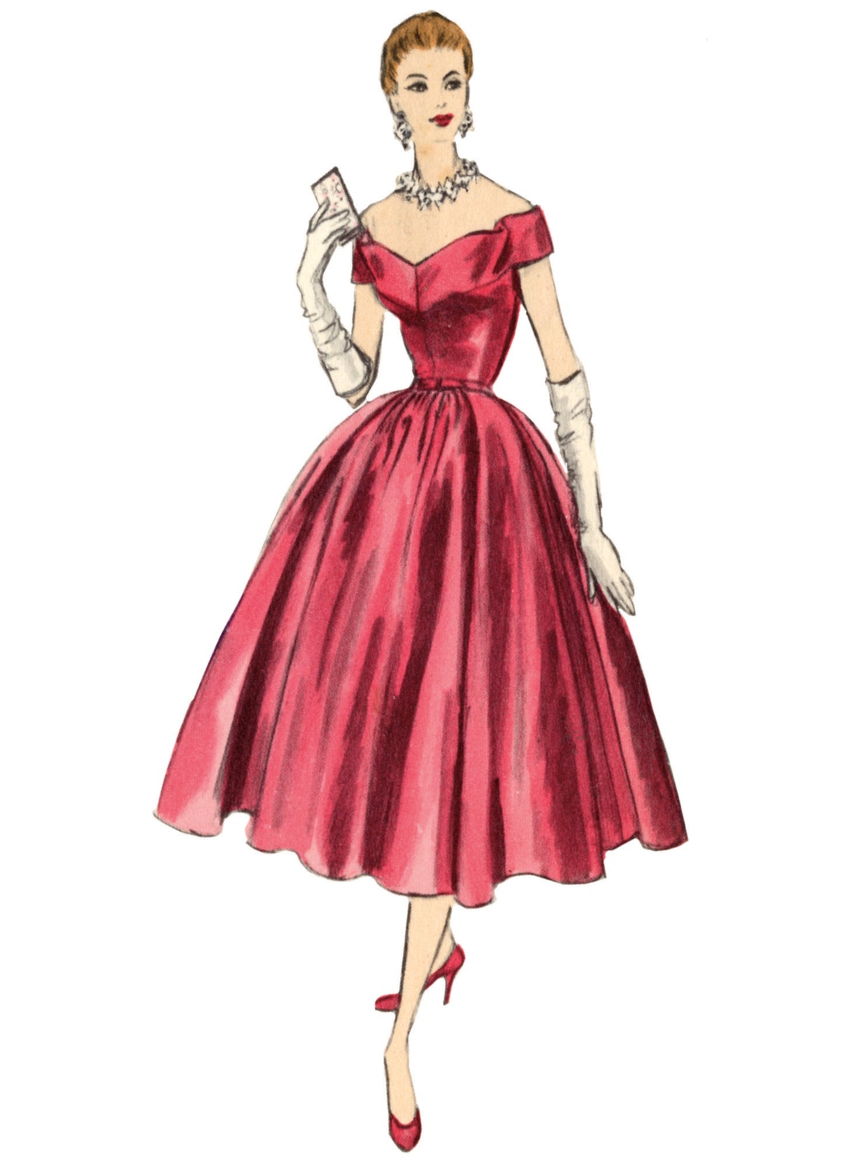 Patron Vogue n°2123 - Robe de soirée vintage années 50