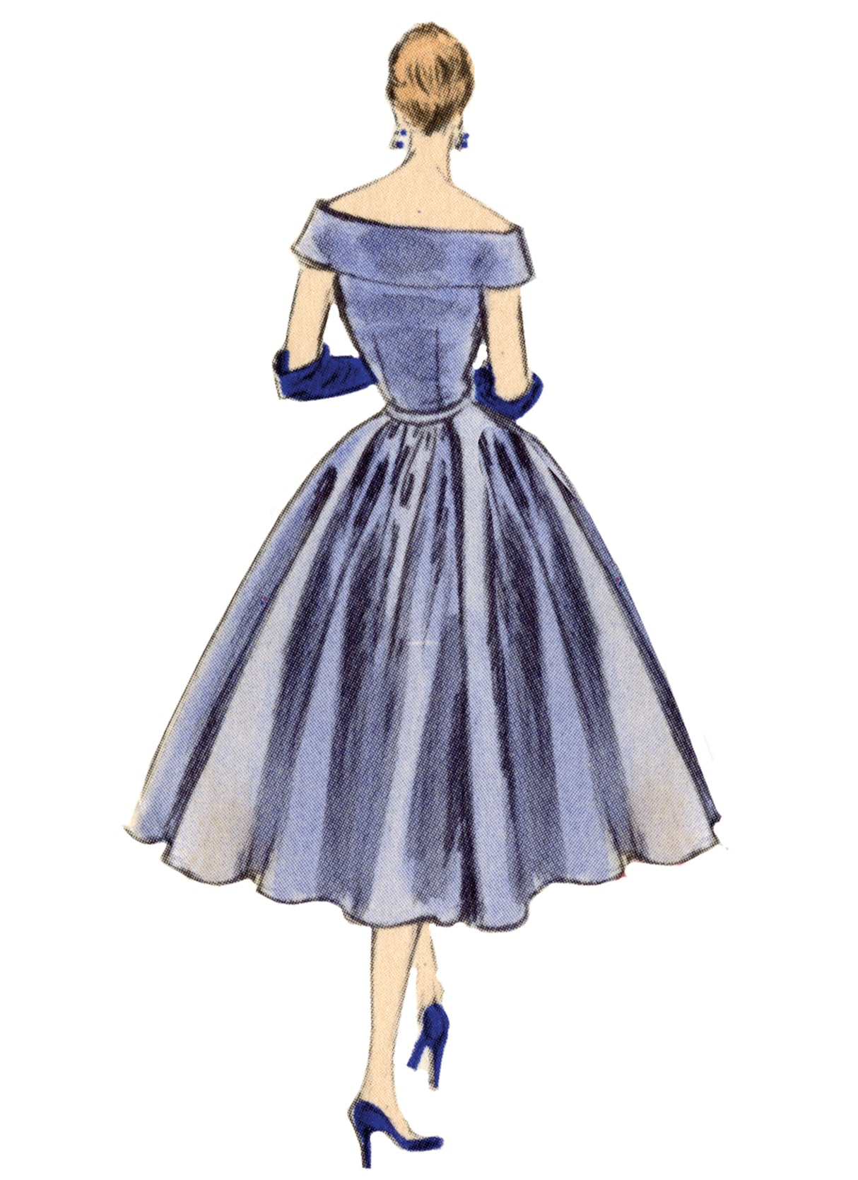 Patron Vogue n°2123 - Robe de soirée vintage années 50