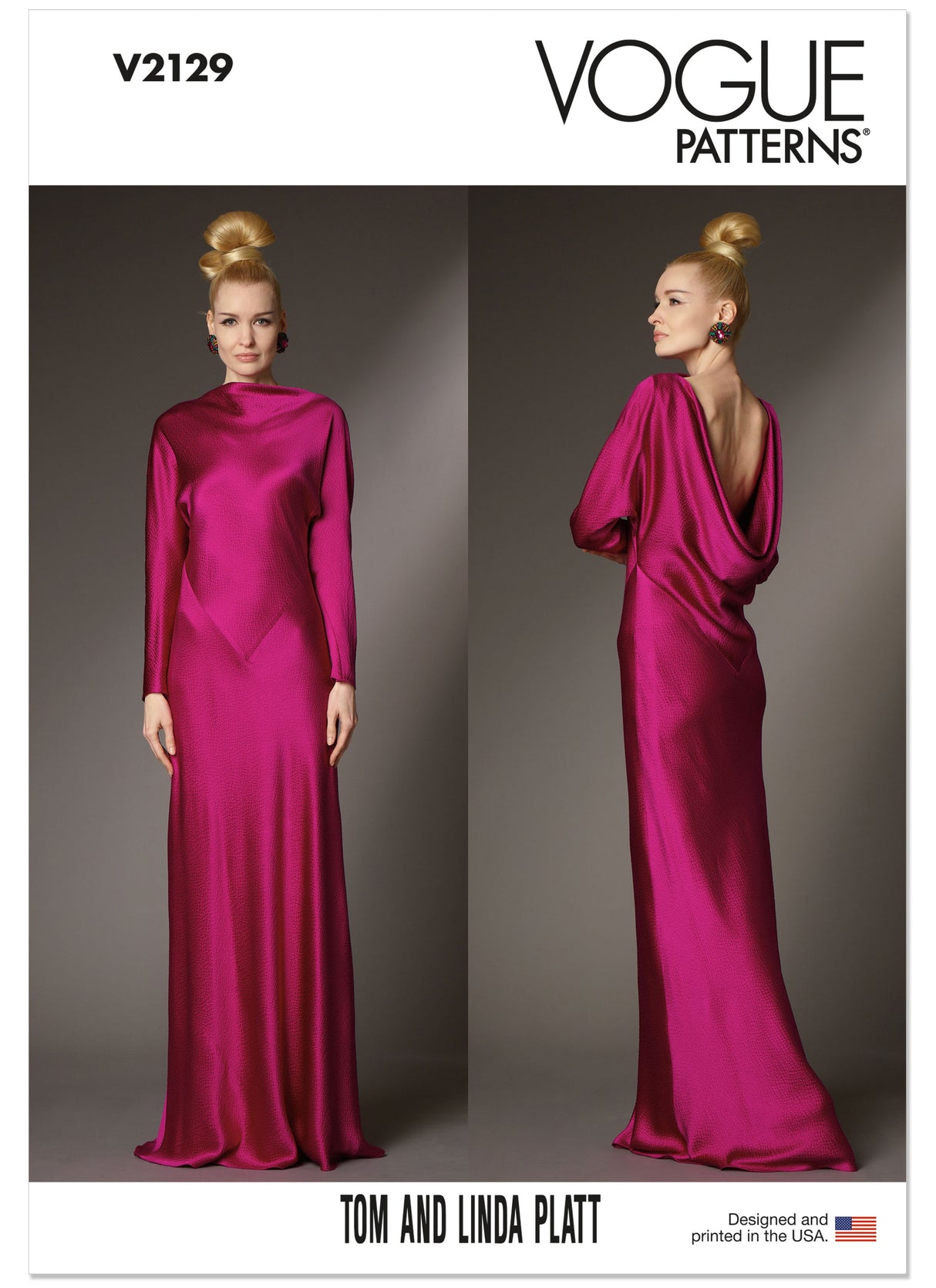 Patron Vogue n°2129 - Robe longue biais & dos drapé