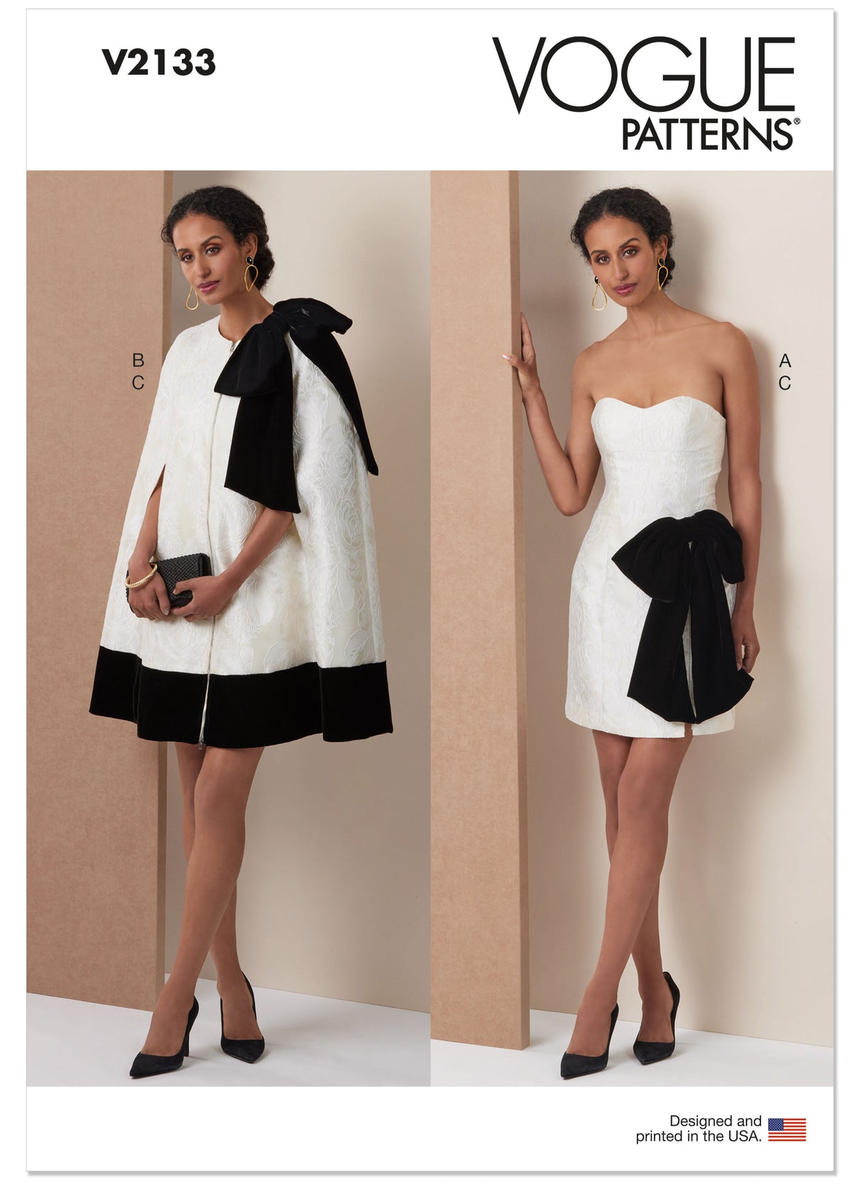 Patron Vogue n°2133 – Cape courte & robe cintrée avec nœud amovible
