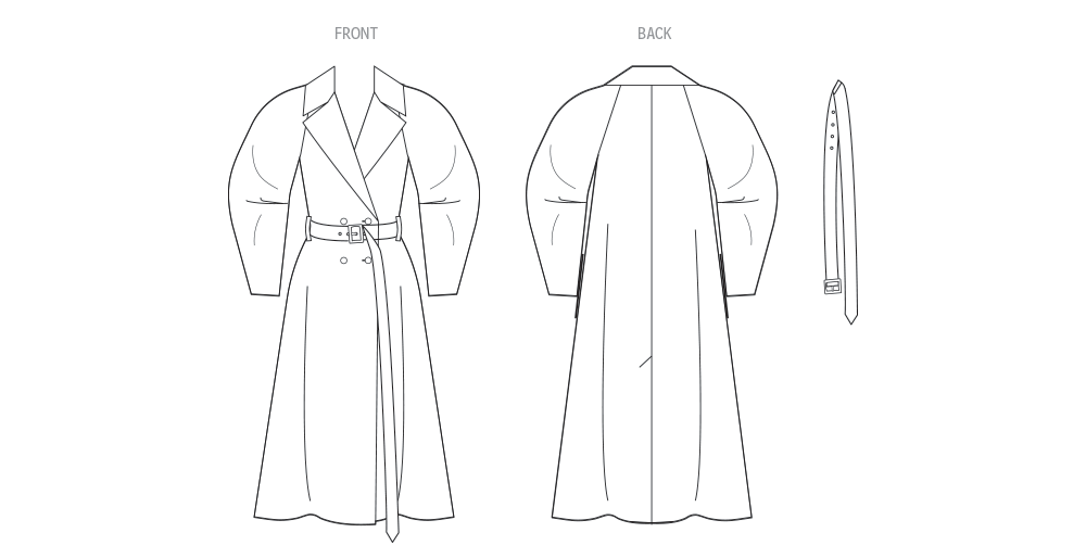 Patron Vogue n°2137 – Trench-coat classique double boutonnage