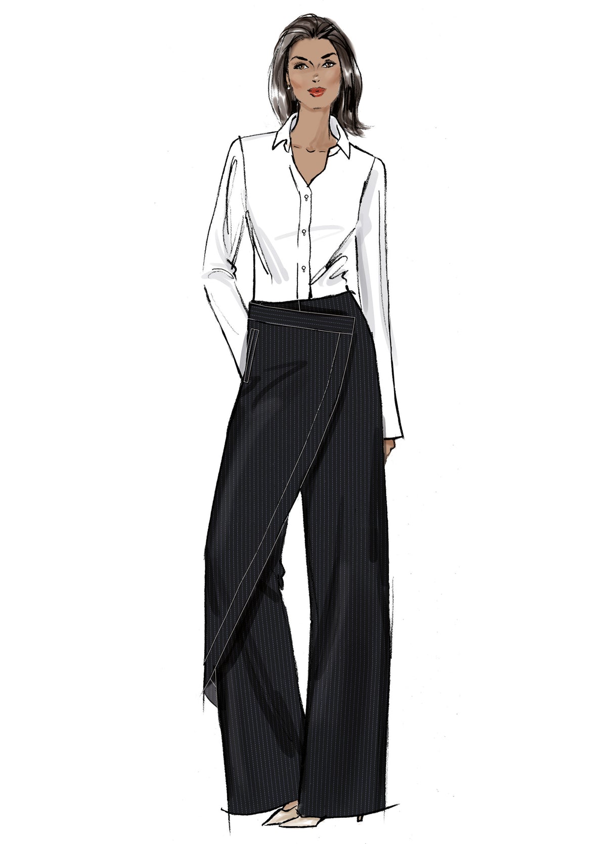 Patron Vogue n°2138 – Pantalon à enroulement fluide