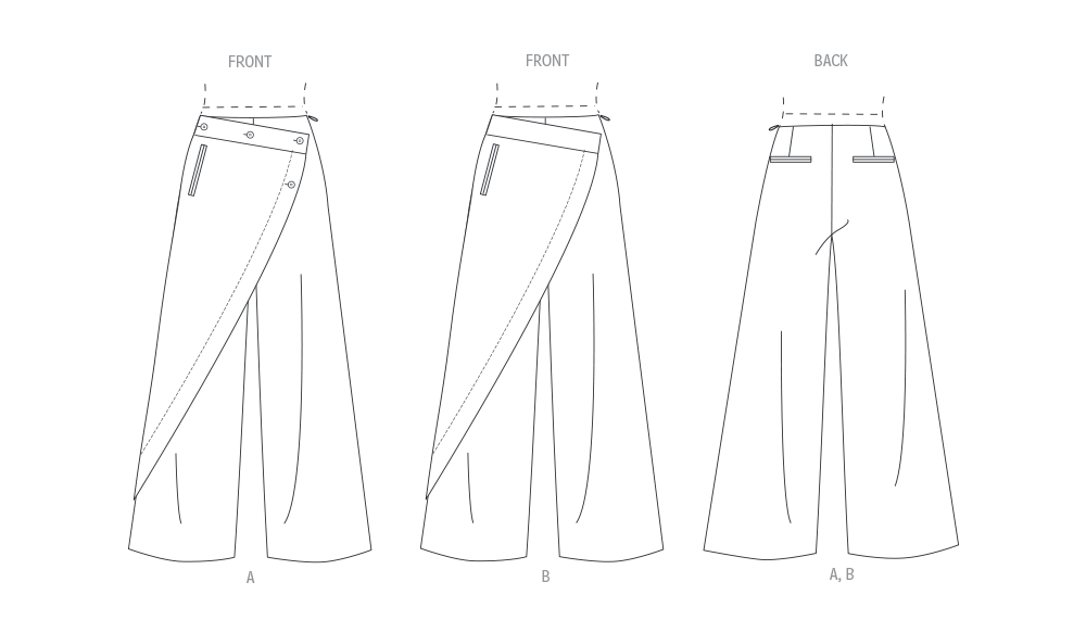 Patron Vogue n°2138 – Pantalon à enroulement fluide