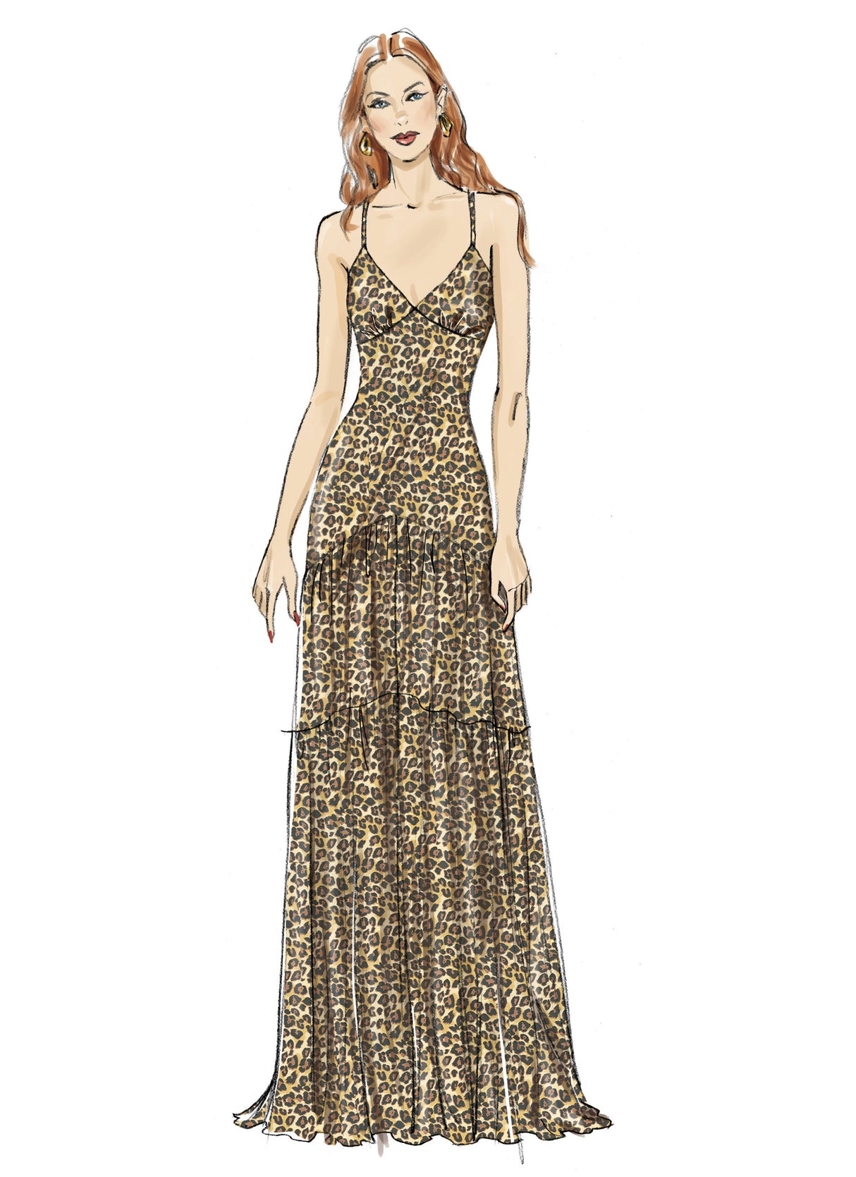 Patron Vogue n°2139 – Robe longue glamour à bretelles