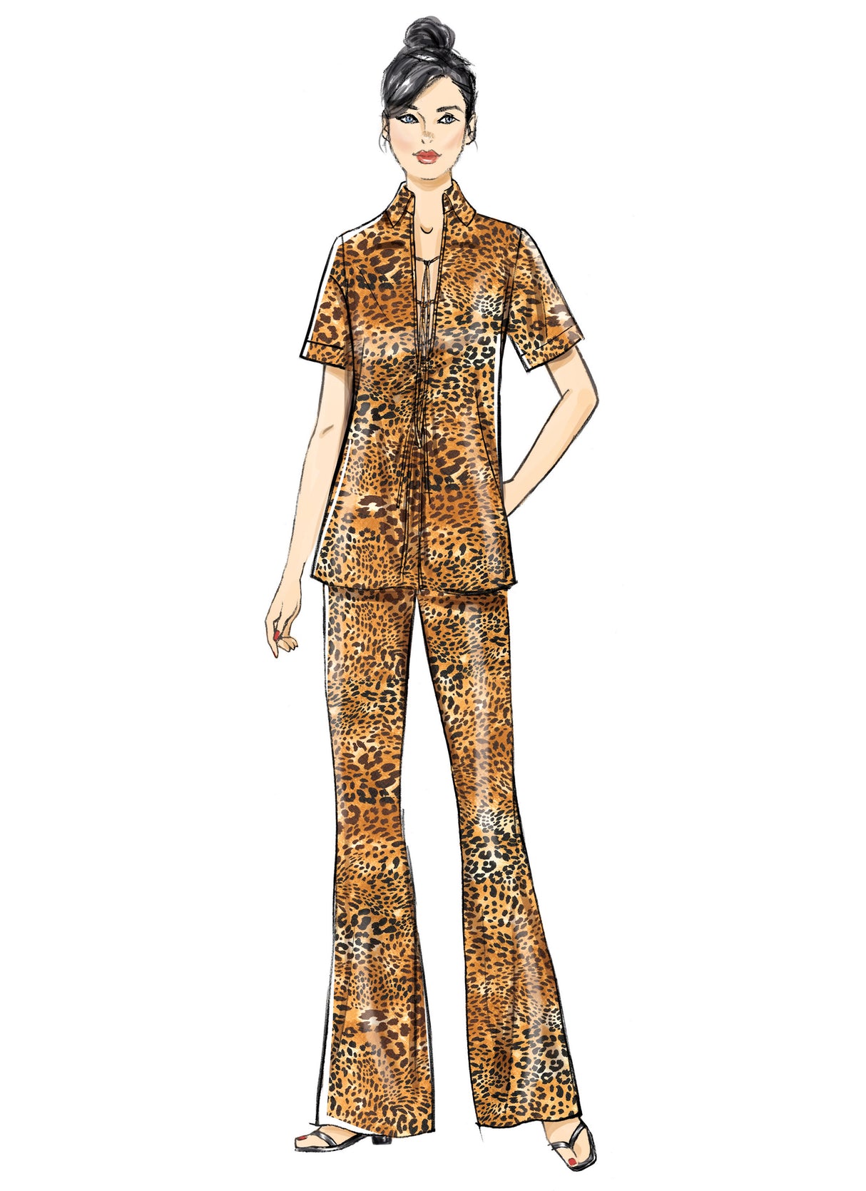 Patron Vogue n°2140 – Tunique à manches variées & pantalon évasé
