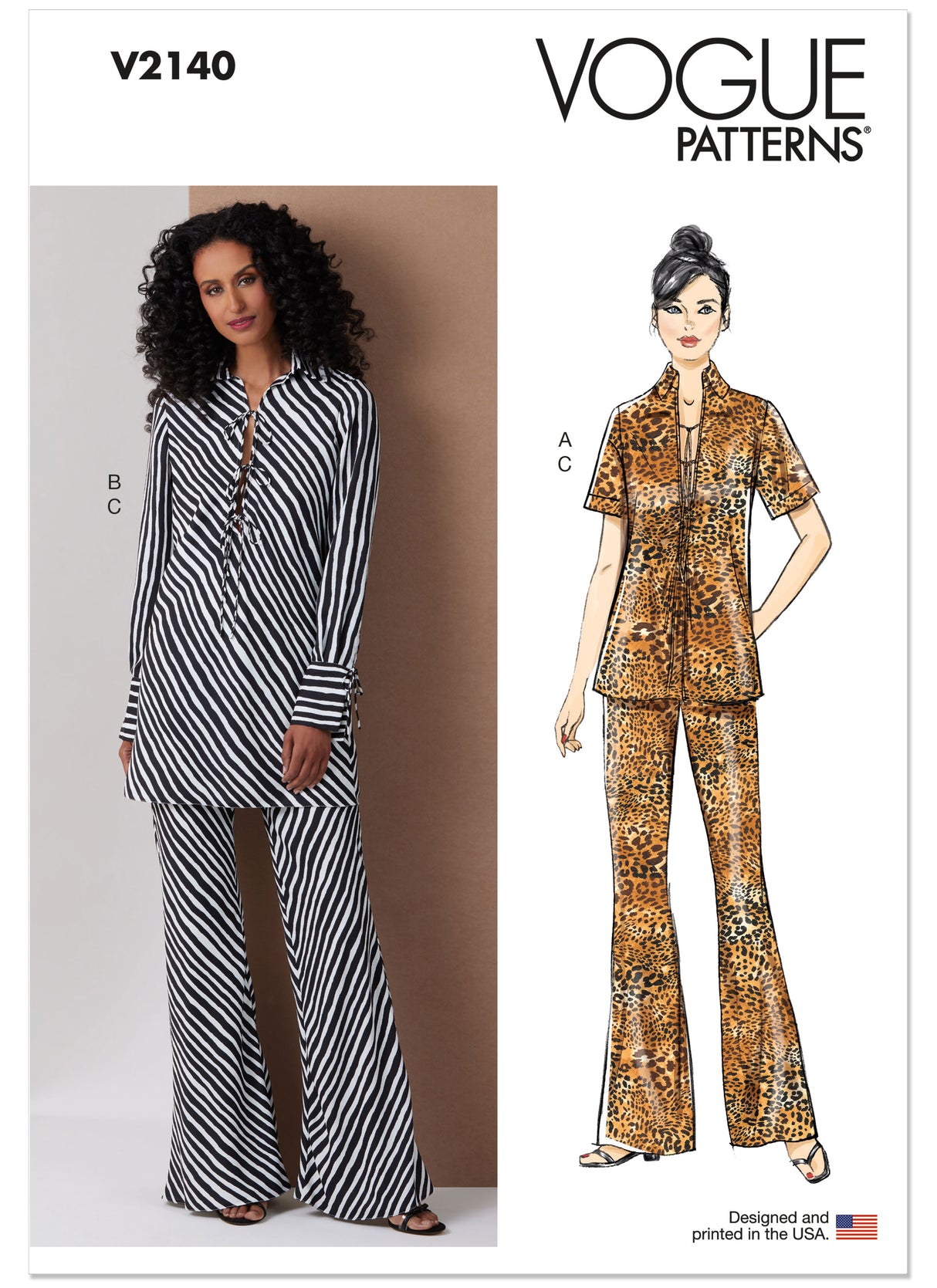 Patron Vogue n°2140 – Tunique à manches variées & pantalon évasé
