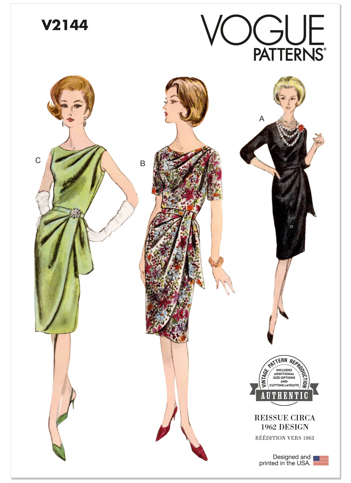 Patron Vogue n°2144 – Robe drapée vintage raffinée