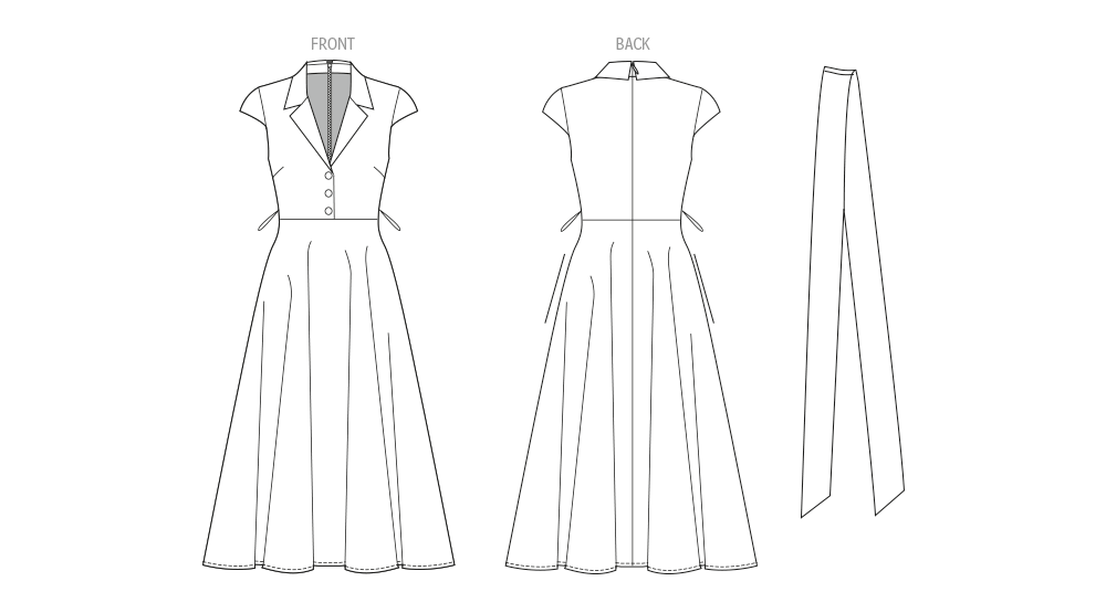 Patron Vogue n°2149 – Robe-chemise midi cintrée et ceinturée
