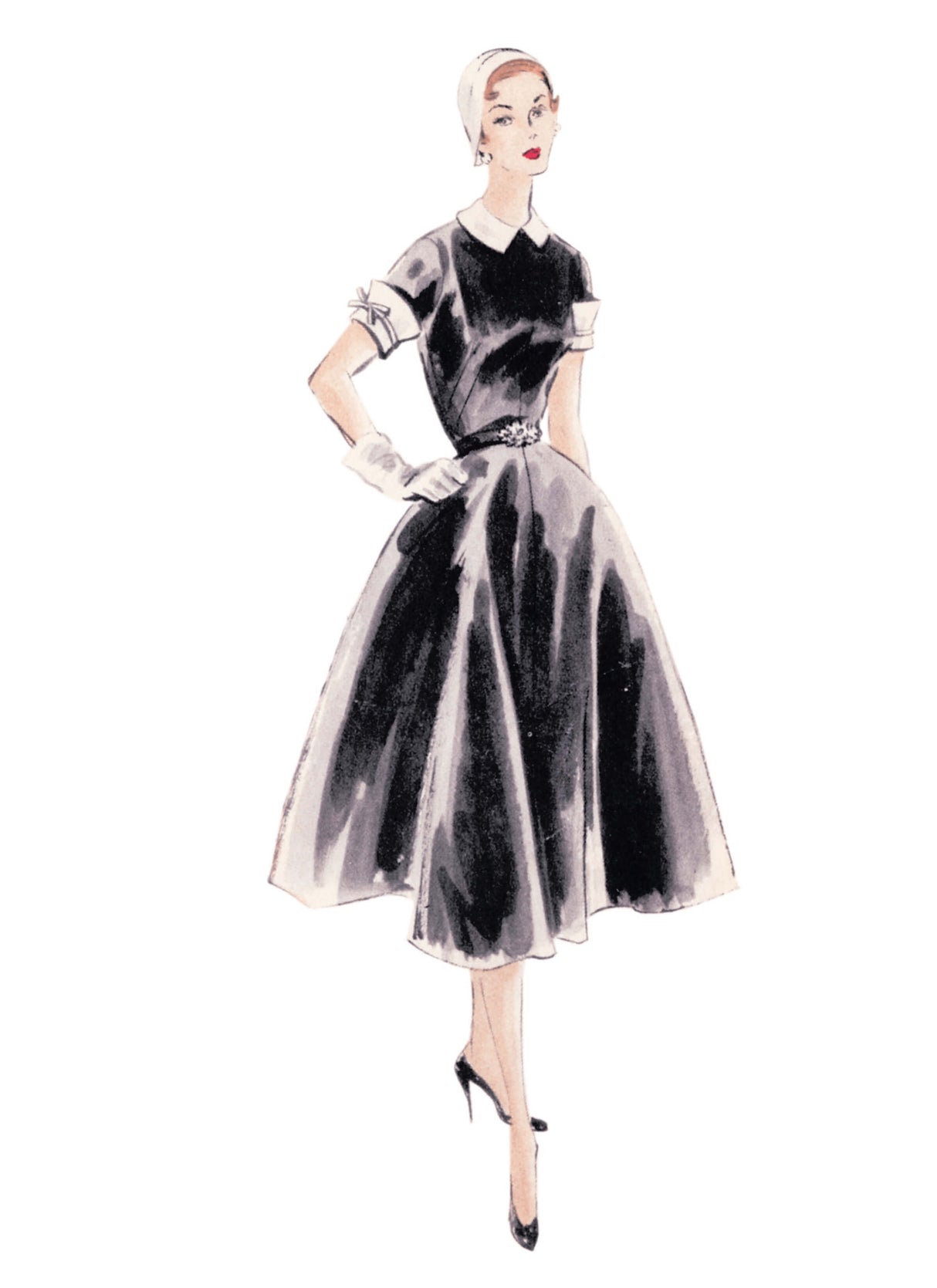 Patron Vogue n°2170 – Robe vintage années 1950 à col amovible