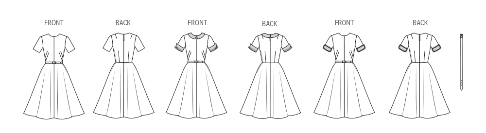 Patron Vogue n°2170 – Robe vintage années 1950 à col amovible