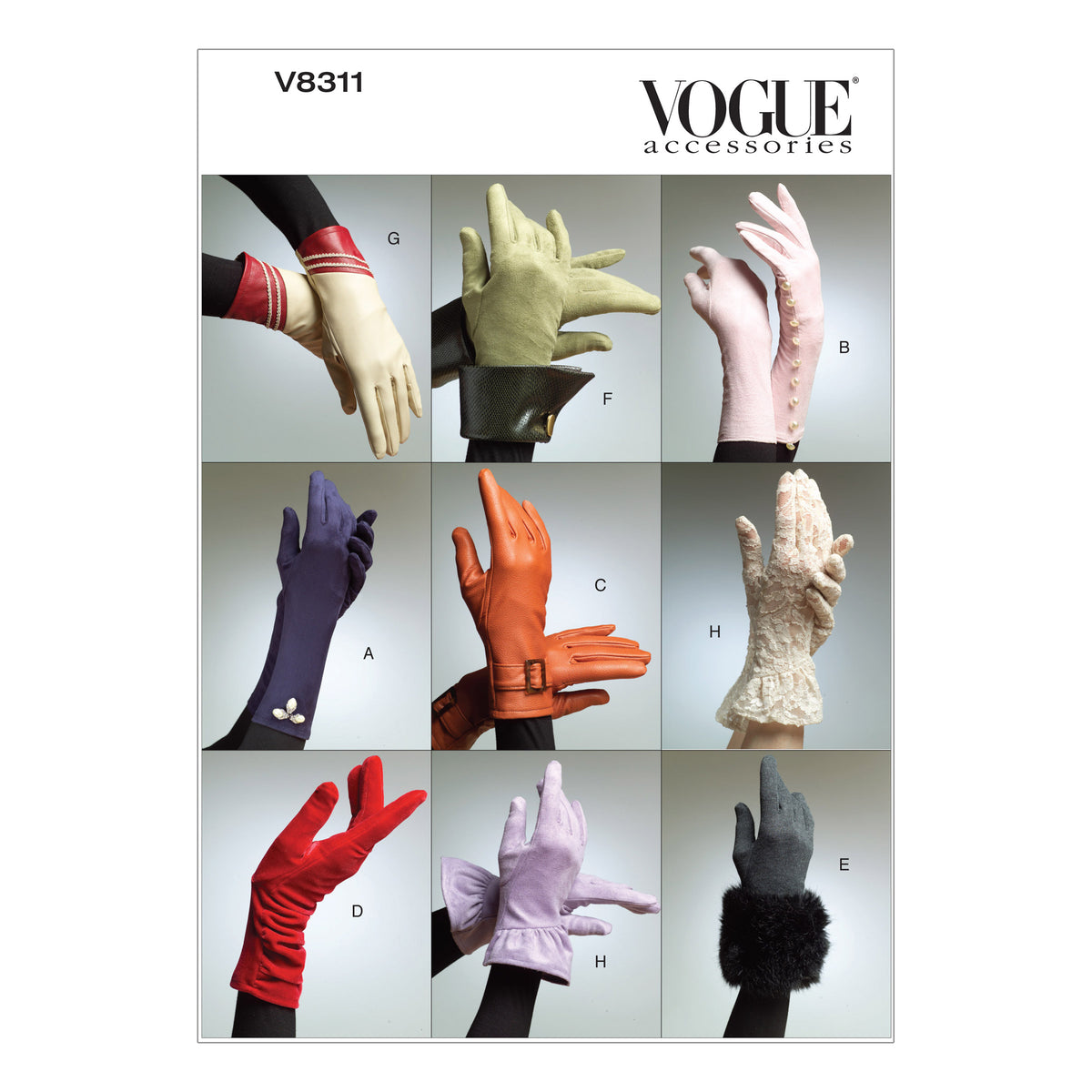 Patron Vogue n°8311 - Gants pour femme en huit styles
