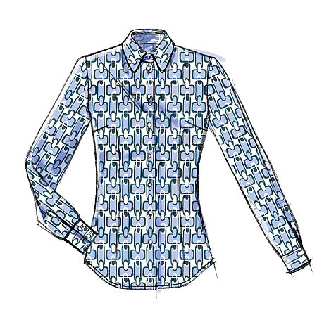 Patron Vogue n°8772 - Chemisier ajusté avec variations de col et de manches