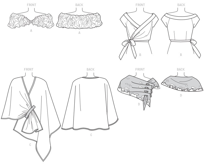 Patron Vogue n°9291 - Châles, boléro et écharpe avec variations élégantes