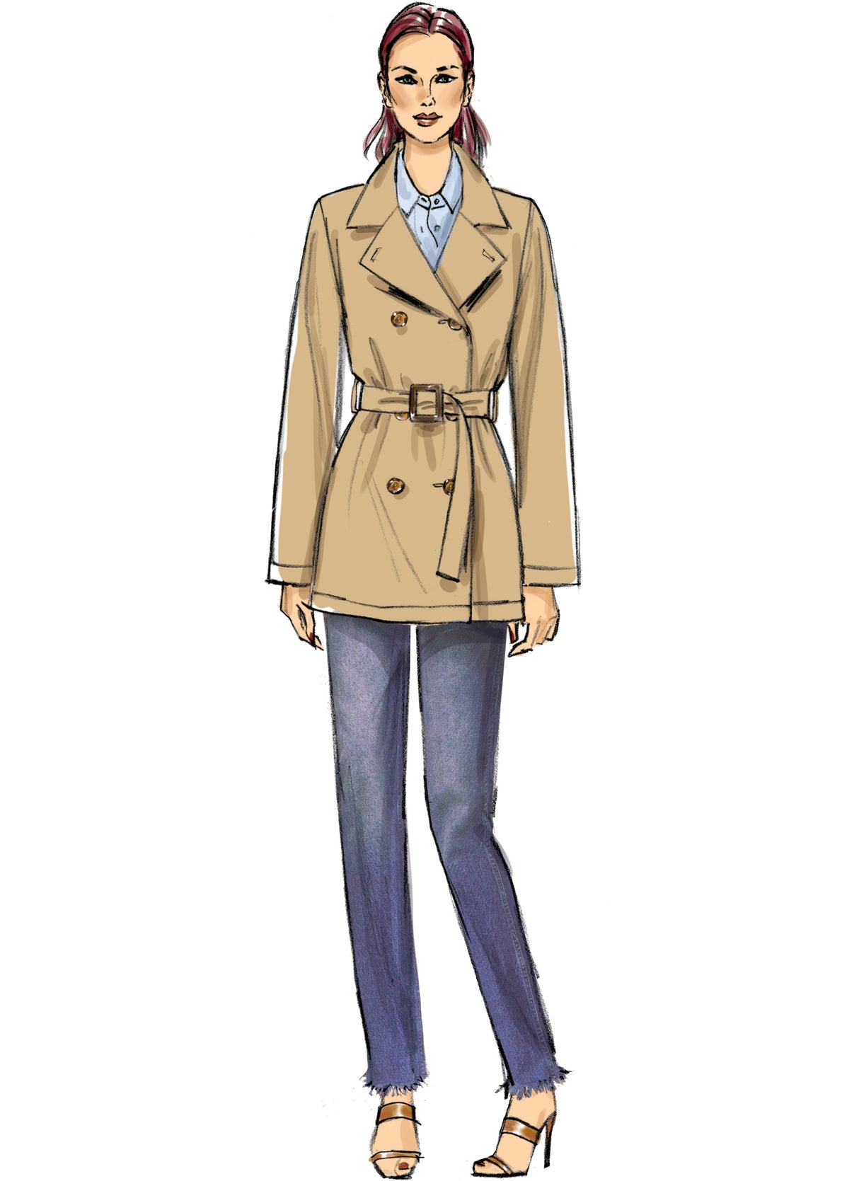 Patron Vogue n°9367 – Manteau croisé non doublé avec variations de longueur