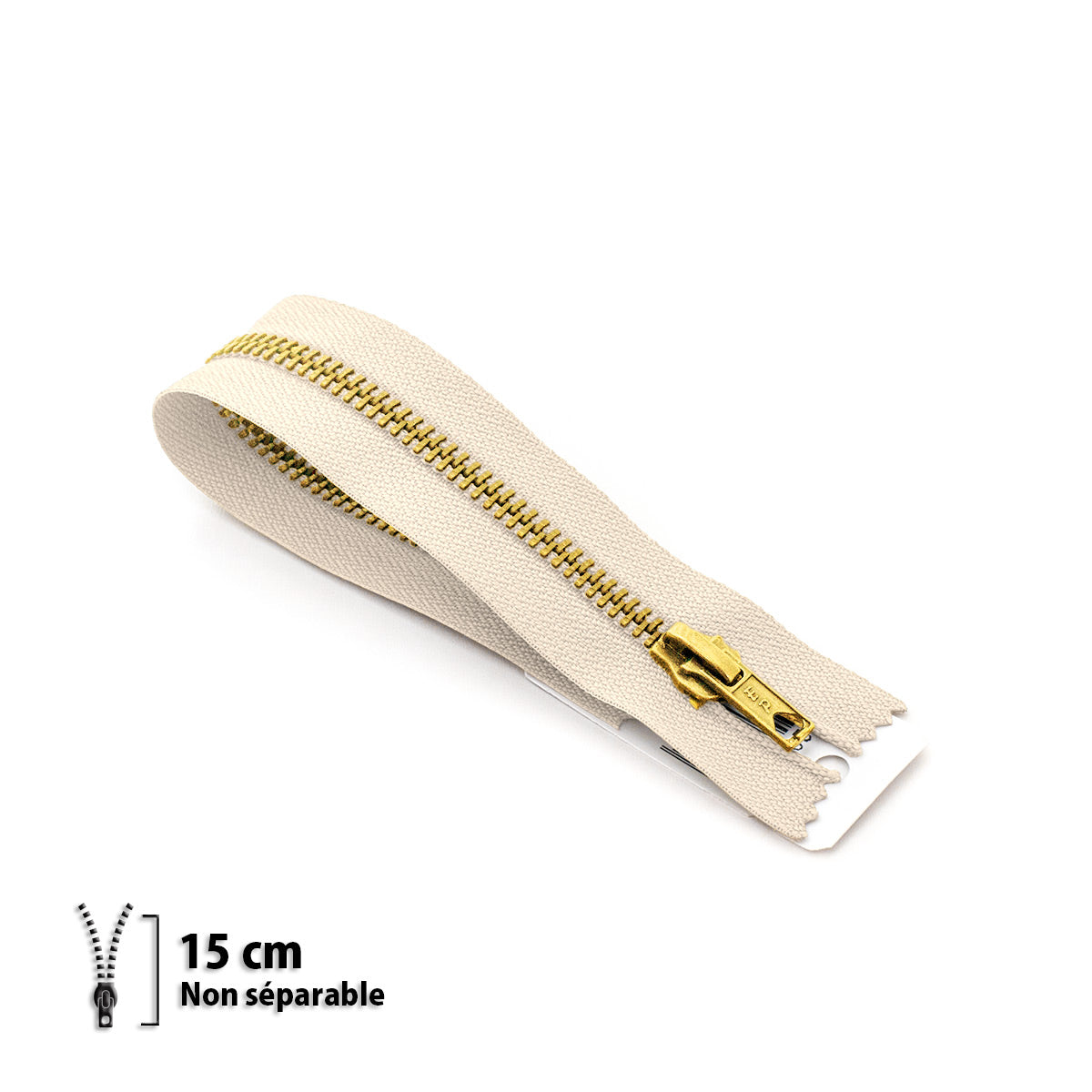 Fermeture éclair non séparable Prym Z14 blanc cassé – maille laiton 6 mm
