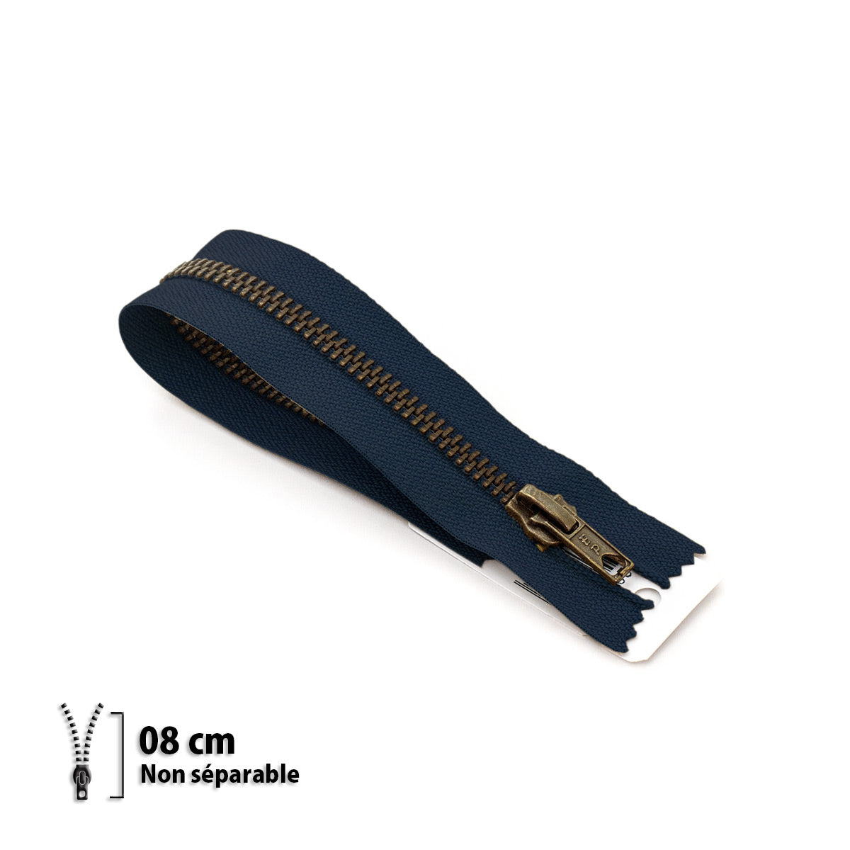 Fermeture éclair non séparable Prym Z14 marine – maille laiton 6 mm