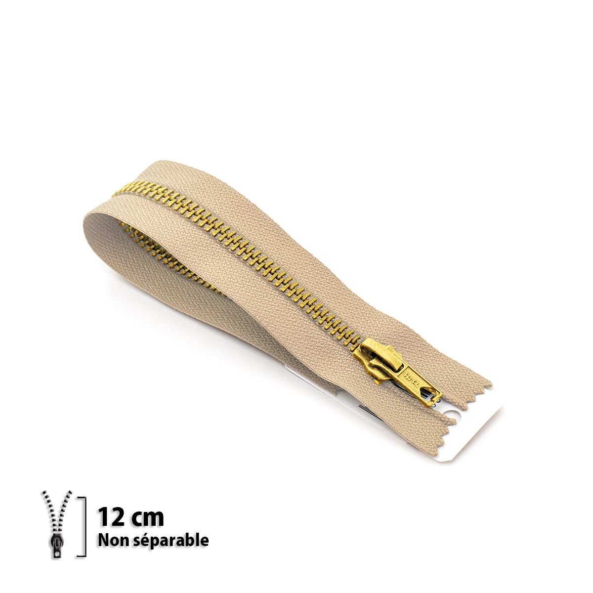 Fermeture éclair non séparable Prym Z14 beige antilope – maille laiton 6 mm