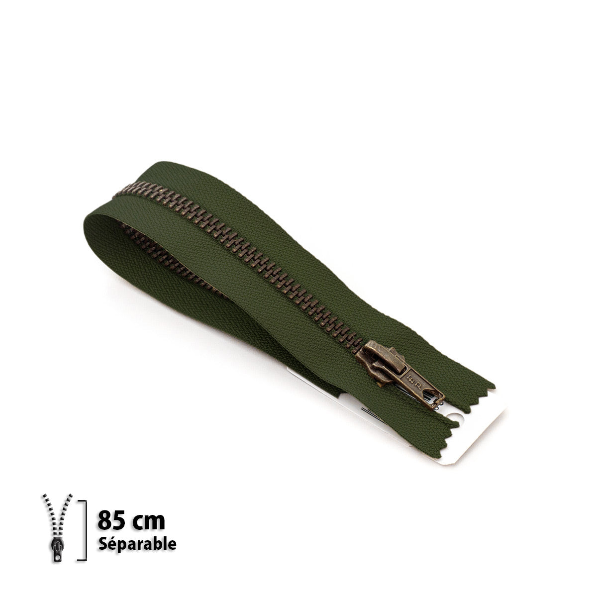 Fermeture éclair séparable Prym Z19 kaki – maille métallique 6 mm