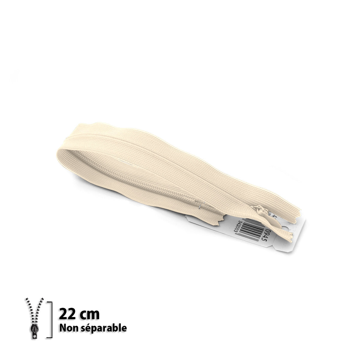Fermeture éclair invisible non séparable Prym Z41 blanc cassé – maille 4 mm