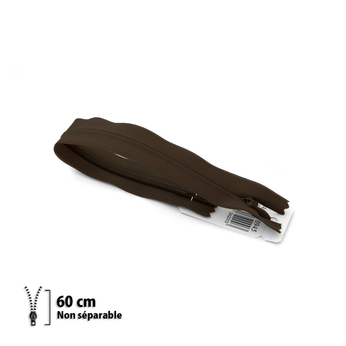 Fermeture éclair invisible non séparable Prym Z41 marron – maille 4 mm
