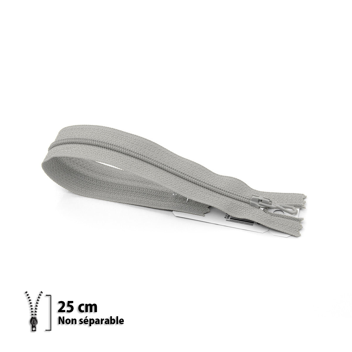 Fermeture éclair non séparable Prym Z51 gris clair – maille nylon 4 mm
