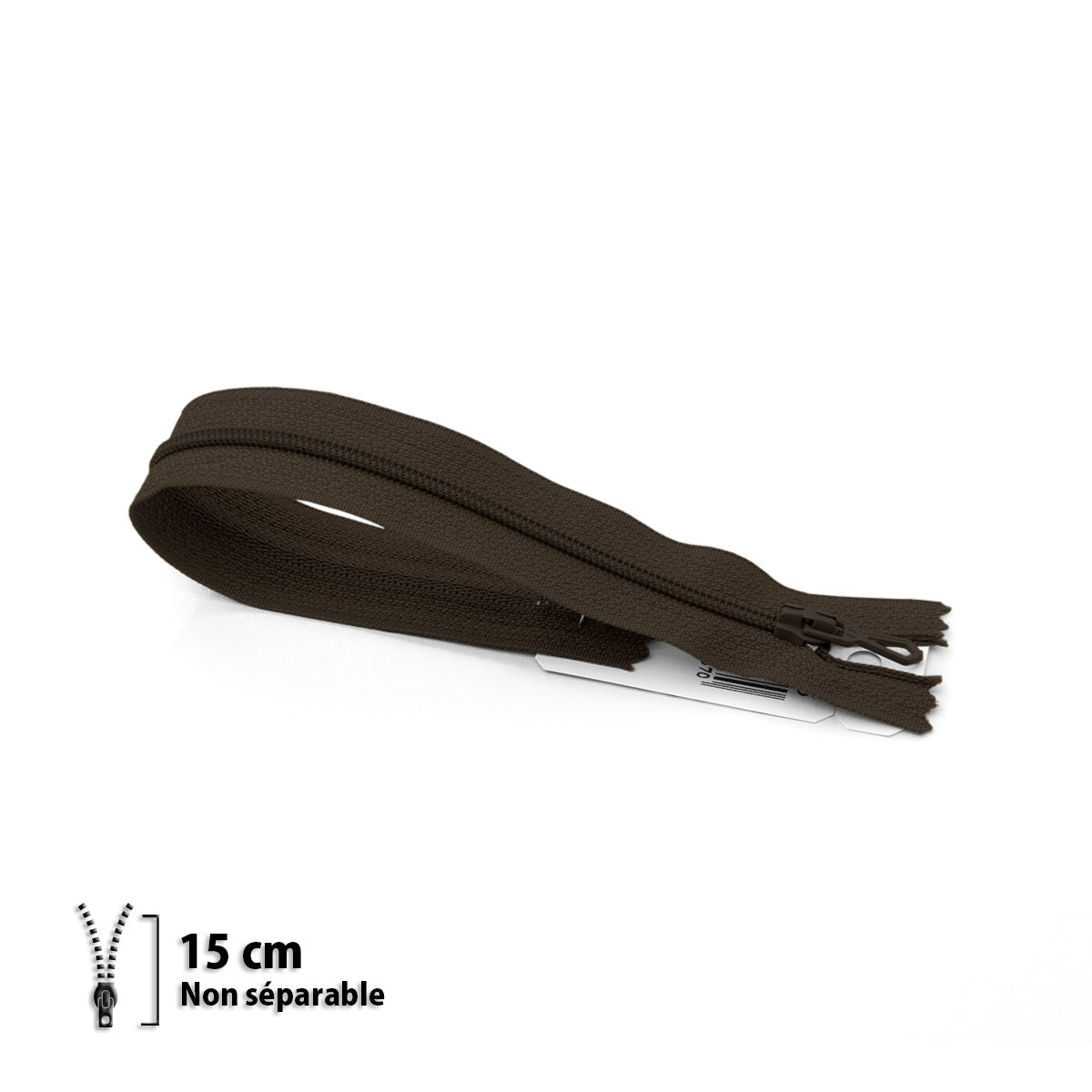 Fermeture éclair non séparable Prym Z51 marron – maille nylon 4 mm