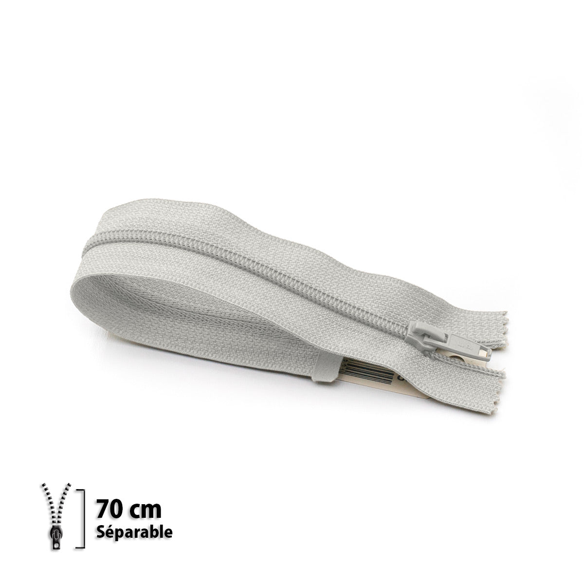 Fermeture éclair séparable Prym Z52 gris clair – maille nylon 6 mm