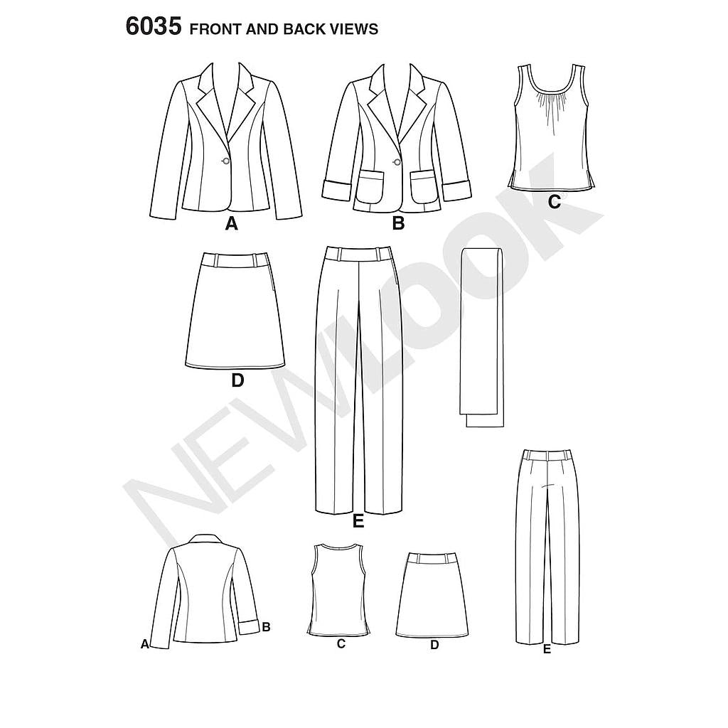 Patron New Look n°6035 - Tailleur femme