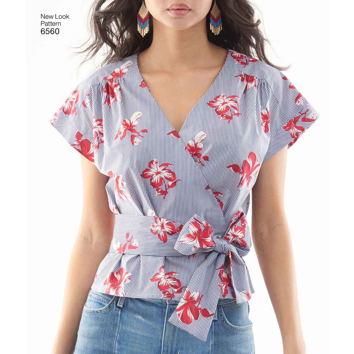 Patron New Look n°6560 - Blouse cache-cœur