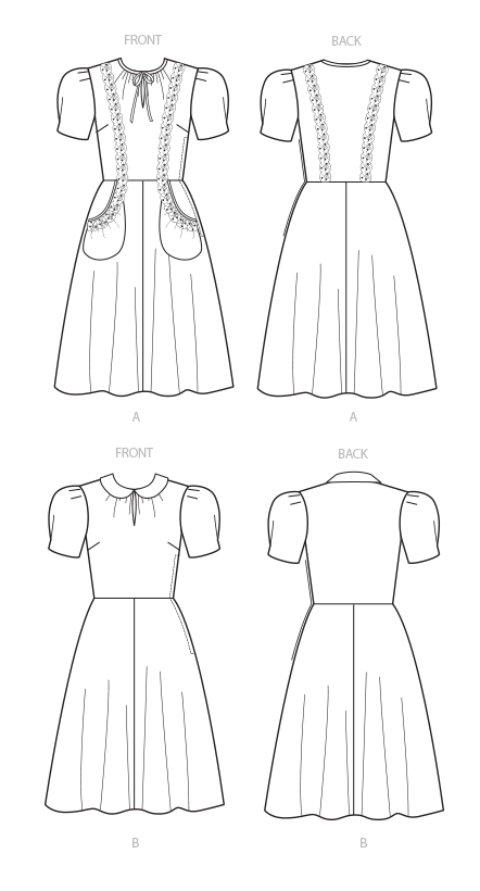 Patron Vogue n°9294 - Robe ajustée style années 1930 avec variations d'encolure