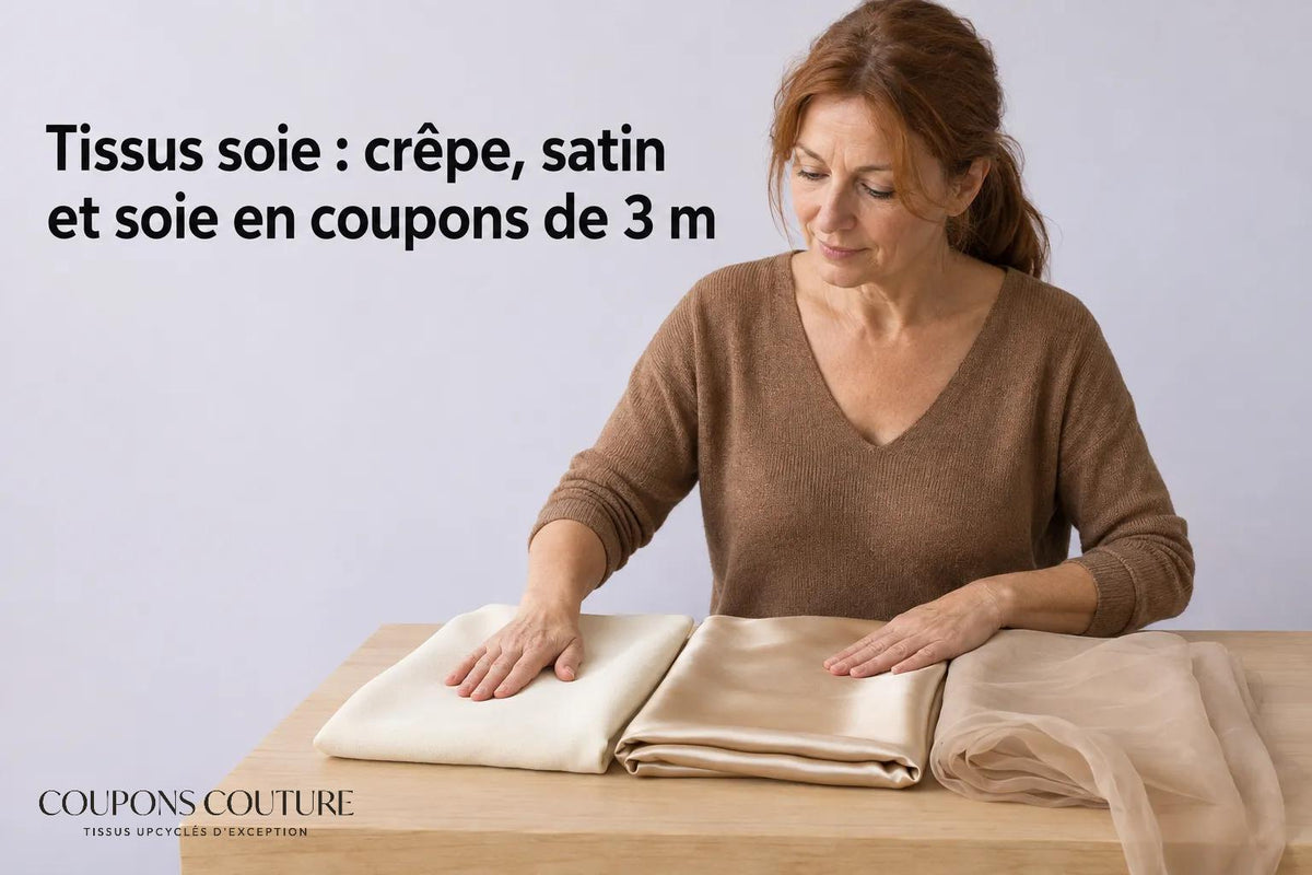 Tissus soie : crêpe, satin et soie en coupons de 3 m