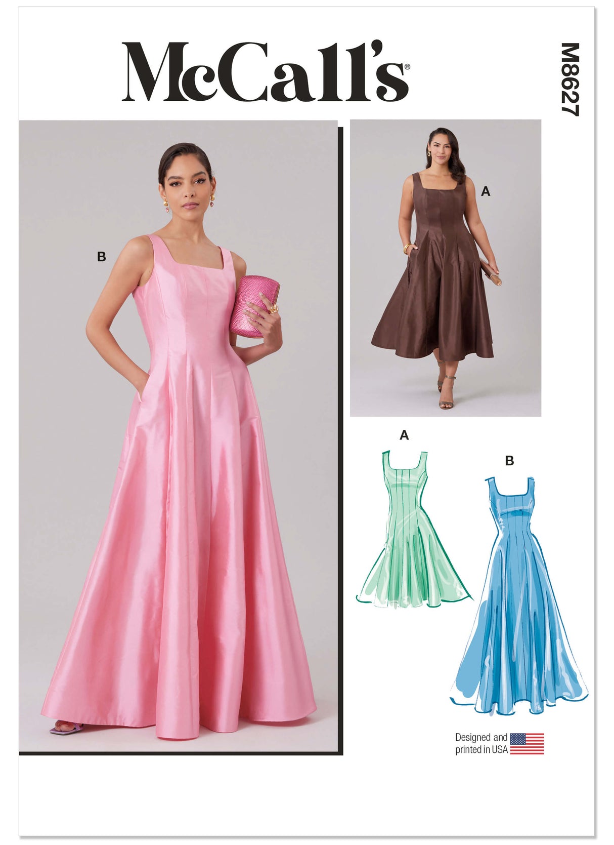 Patron McCall's n°8627 – Robe sans manches midi ou longue