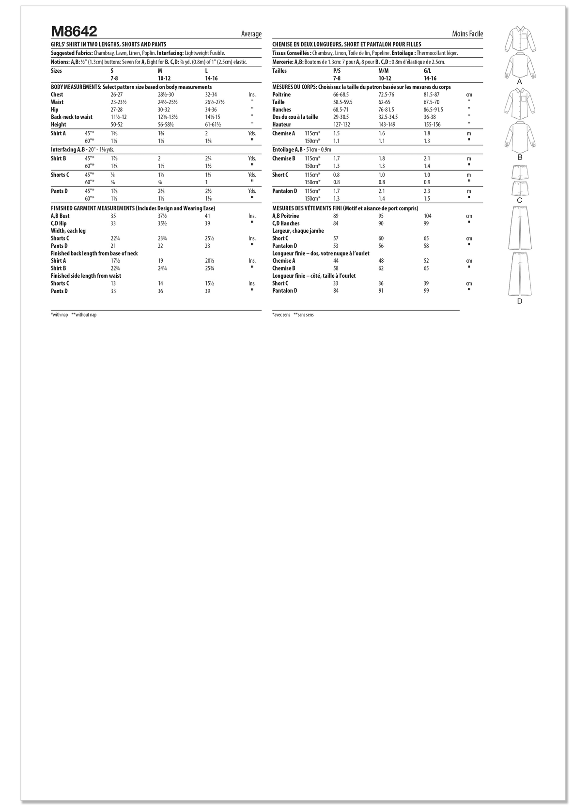 Patron McCall's n°8642 – Short et pantalon ample