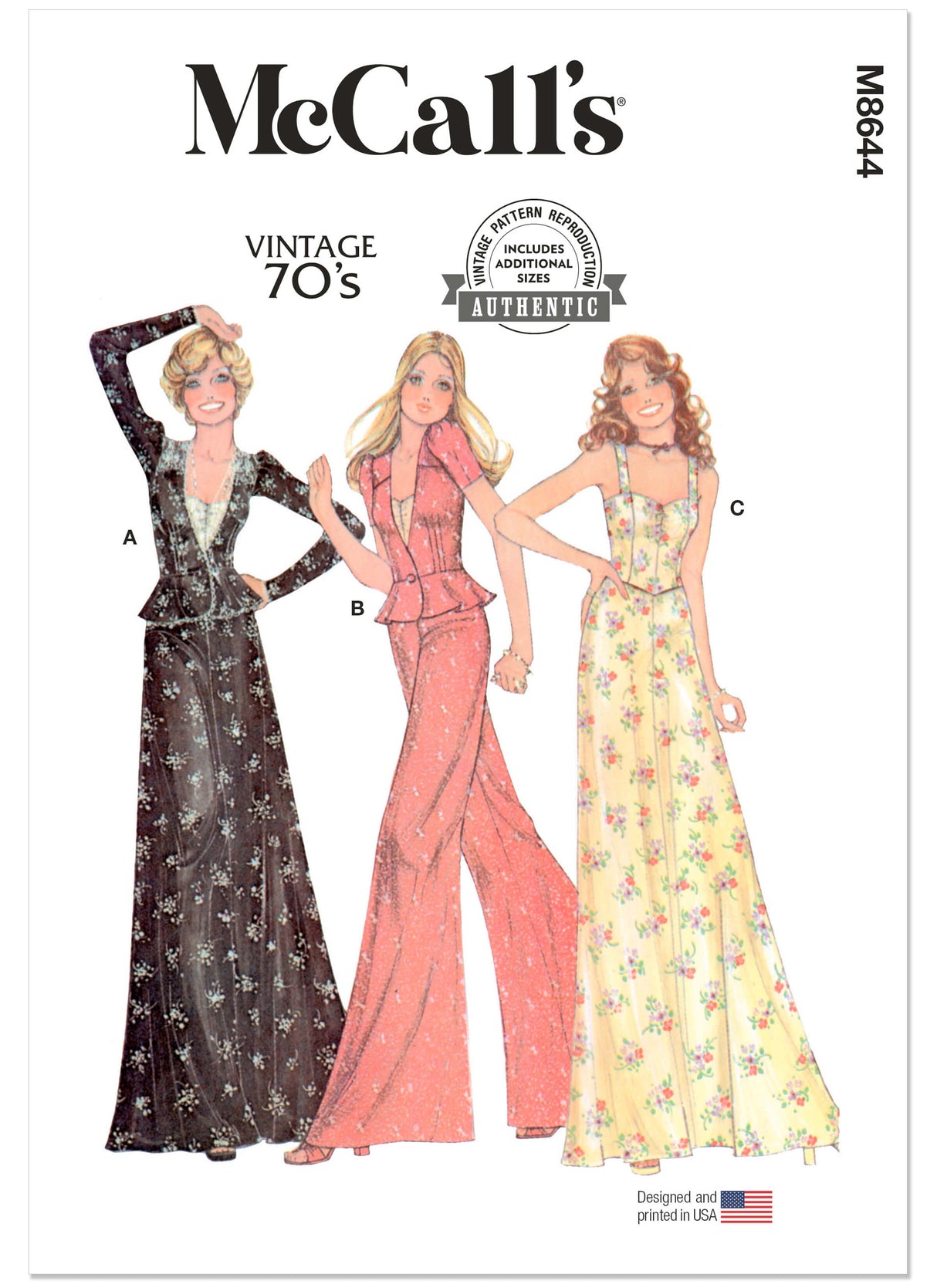 Patron McCall's n°8644 – Veste courte, caraco et mini-robe