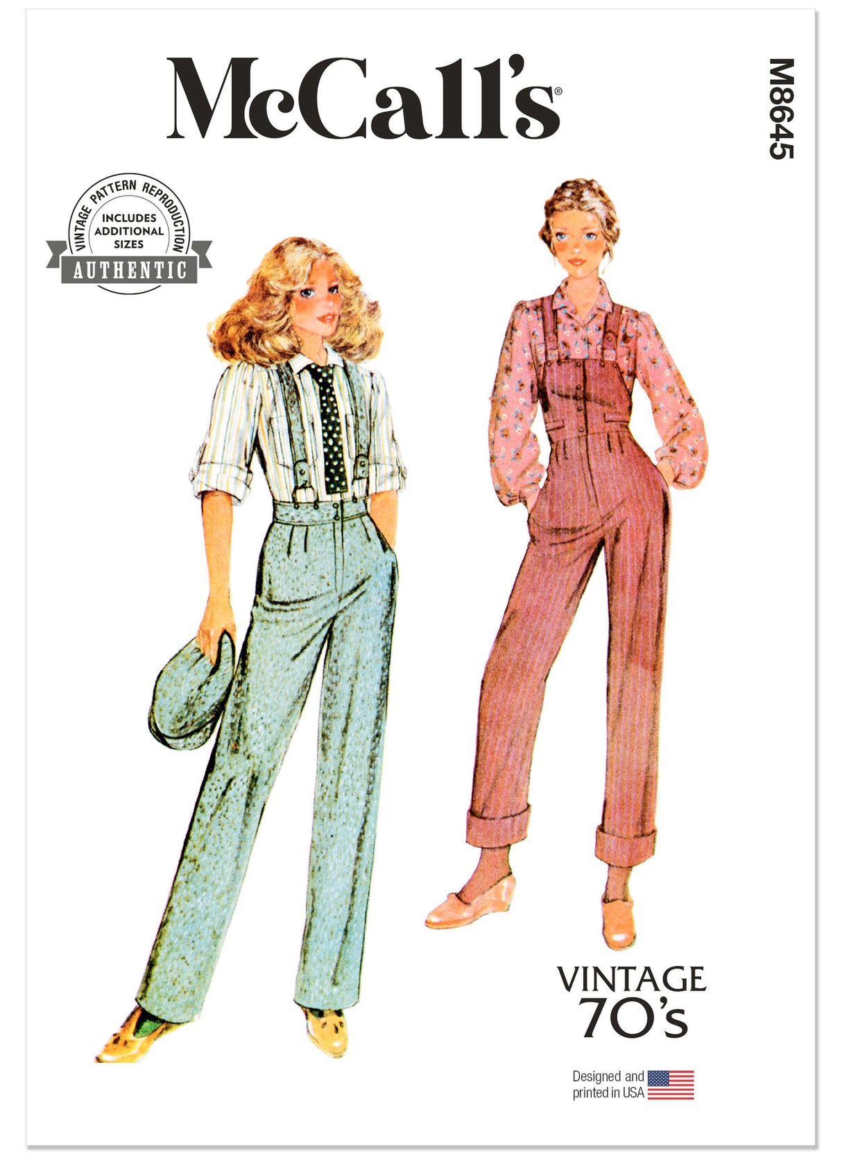 Patron McCall's n°8645 – Salopette et pantalon vintage