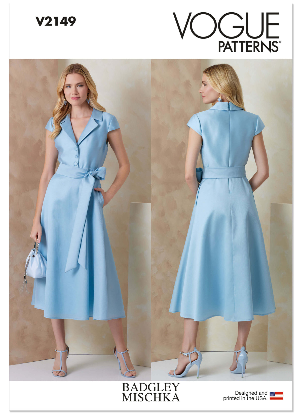 Patron Vogue n°2149 – Robe-chemise midi cintrée et ceinturée