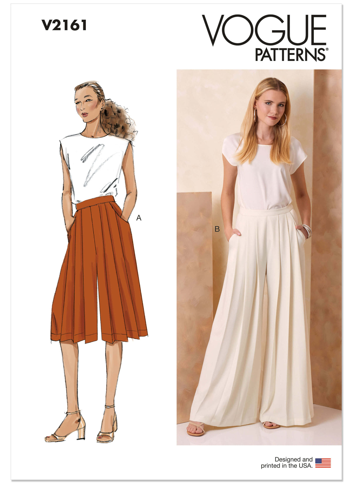 Patron Vogue n°2161 – Pantalon taille haute à plis marqués