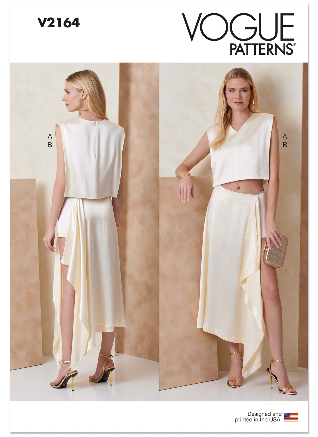Patron Vogue n°2164 – Haut court et jupe-short drapée