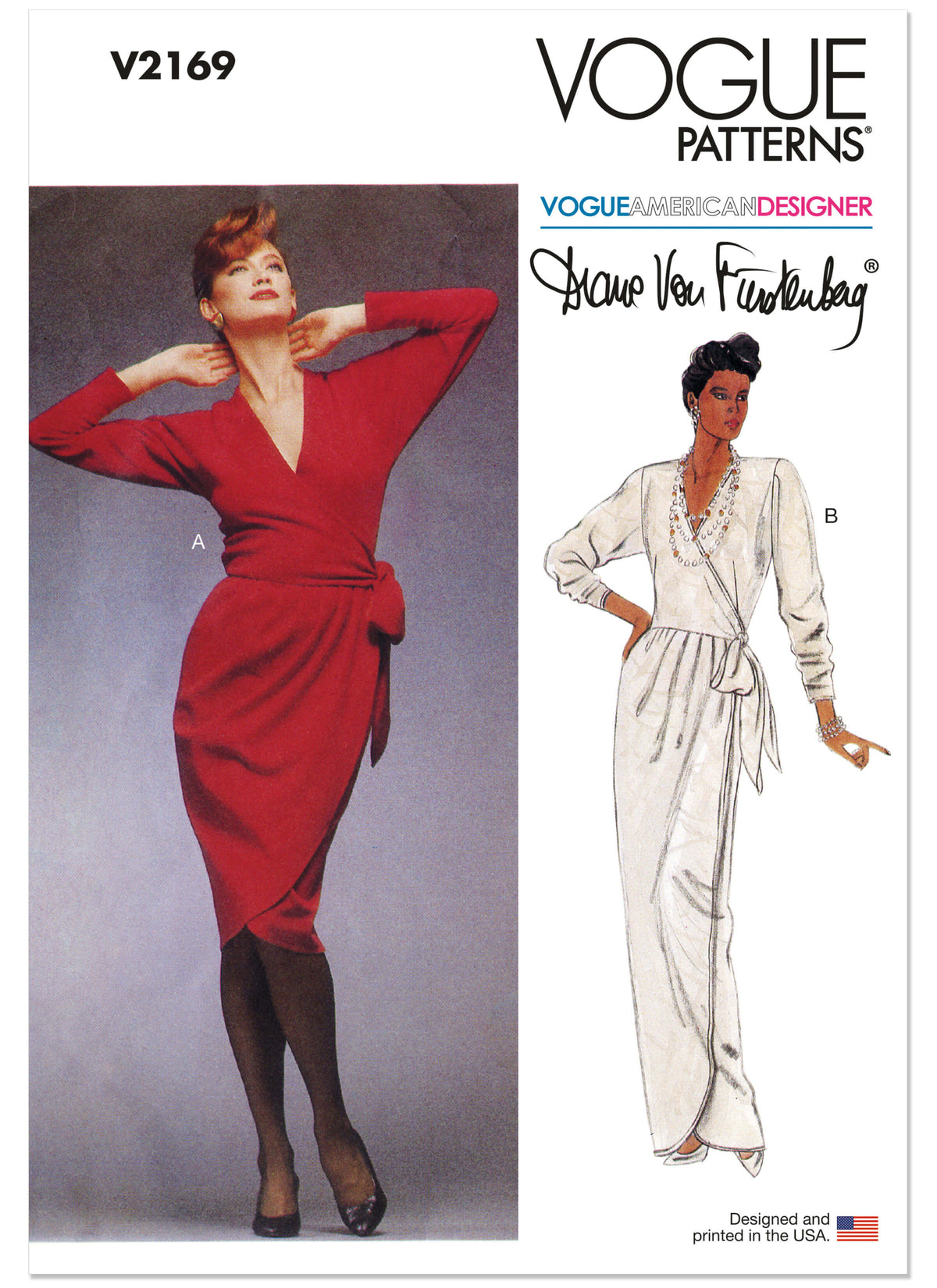 Patron Vogue n°2169 – Robe portefeuille vintage Diane von Furstenberg