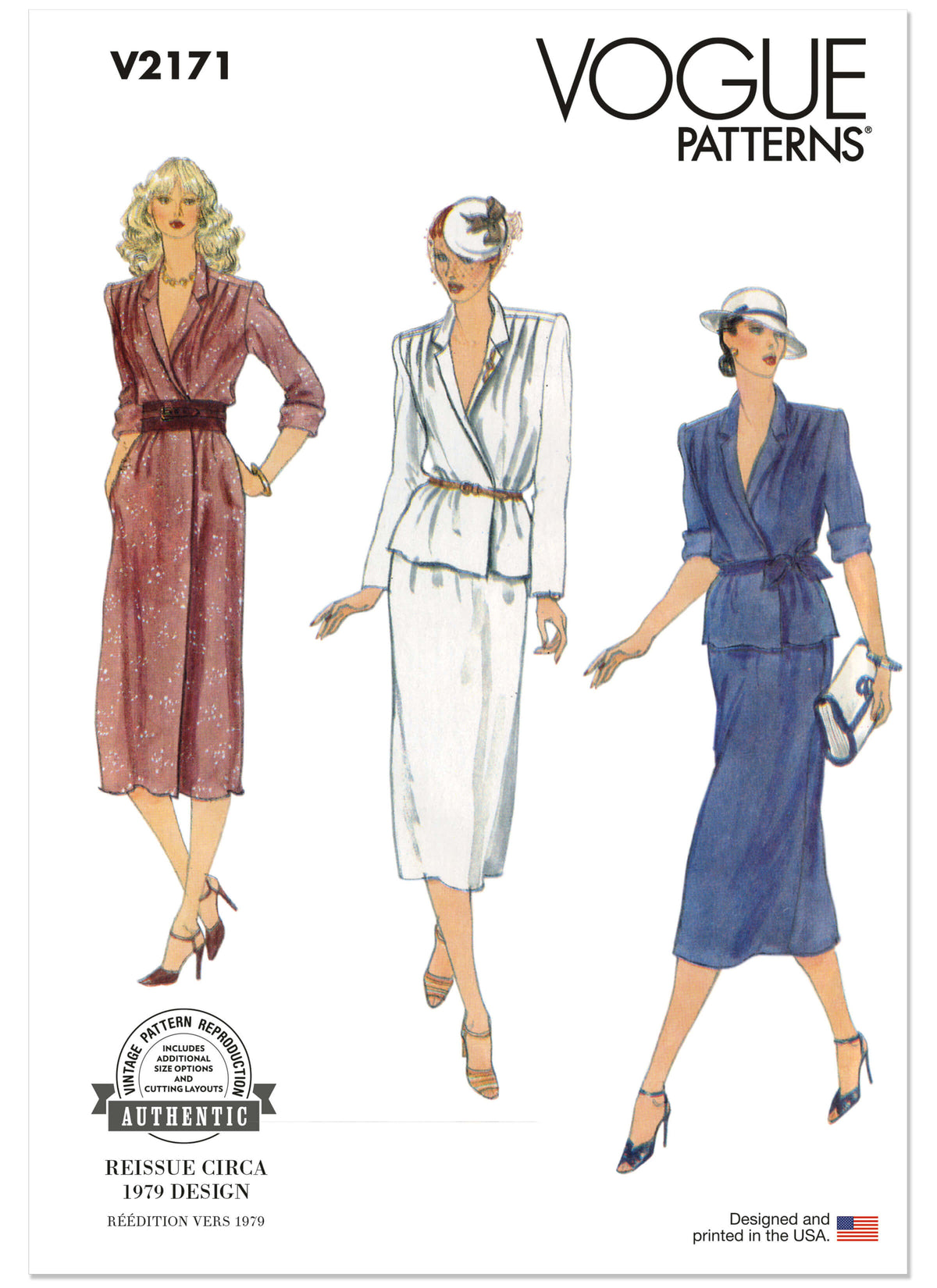 Patron Vogue n°2171 – Robe, haut et jupe vintage années 1970