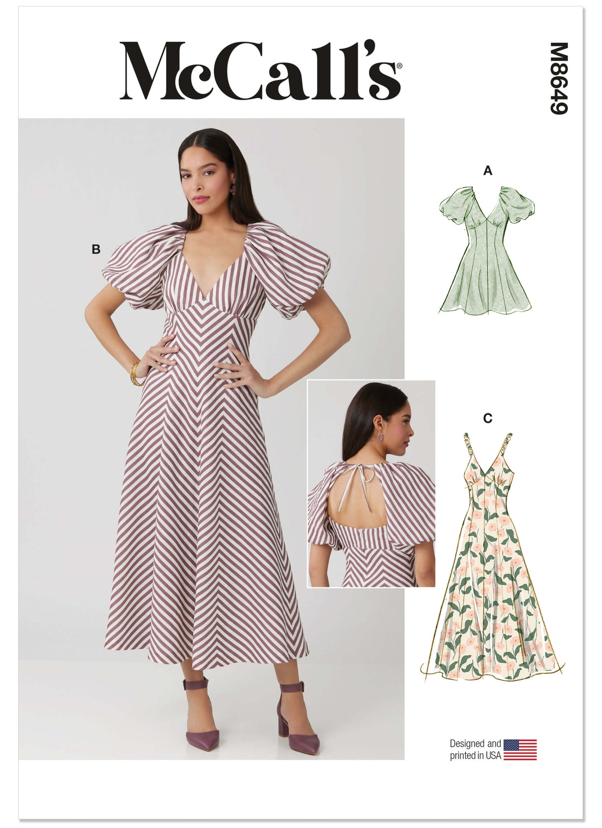 Patron McCall's n°8649 – Robes évasées à décolleté en V