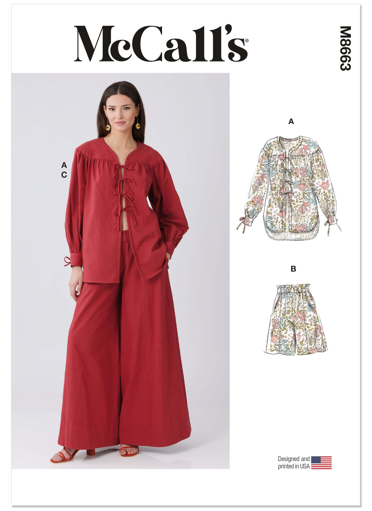 Patron McCall's n°8663 – Chemise ample, pantalon et short