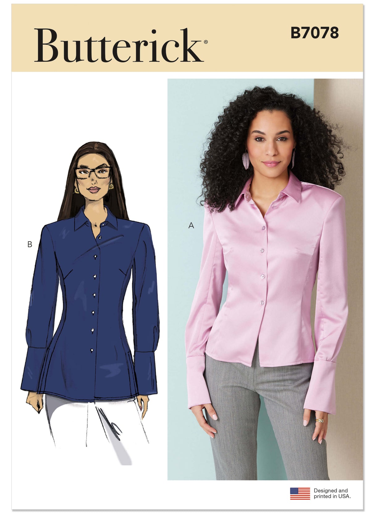Patron Butterick n°7078 – Chemise cintrée en deux longueurs