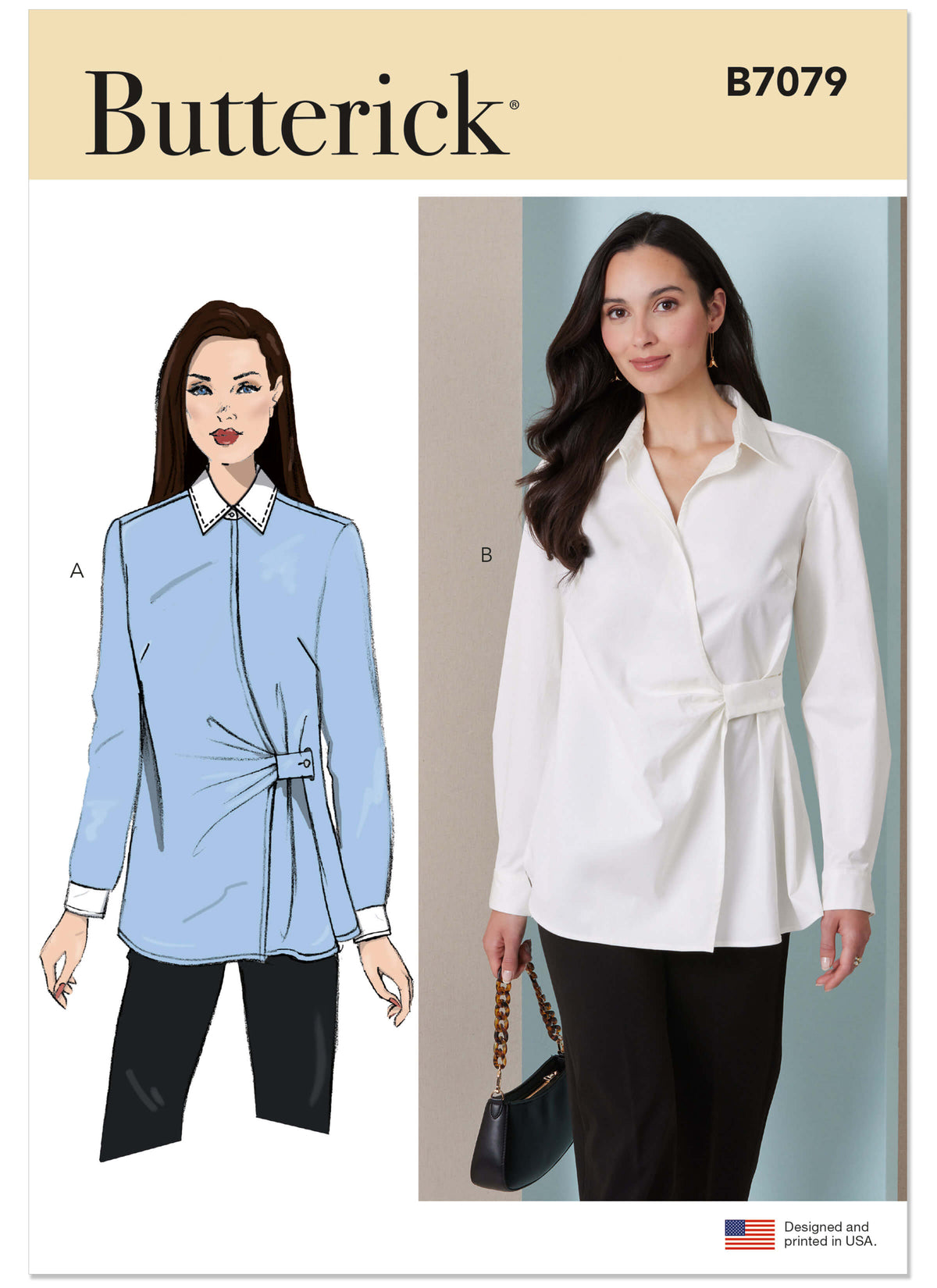 Patron Butterick n°7080 – Blouse ample à col montant