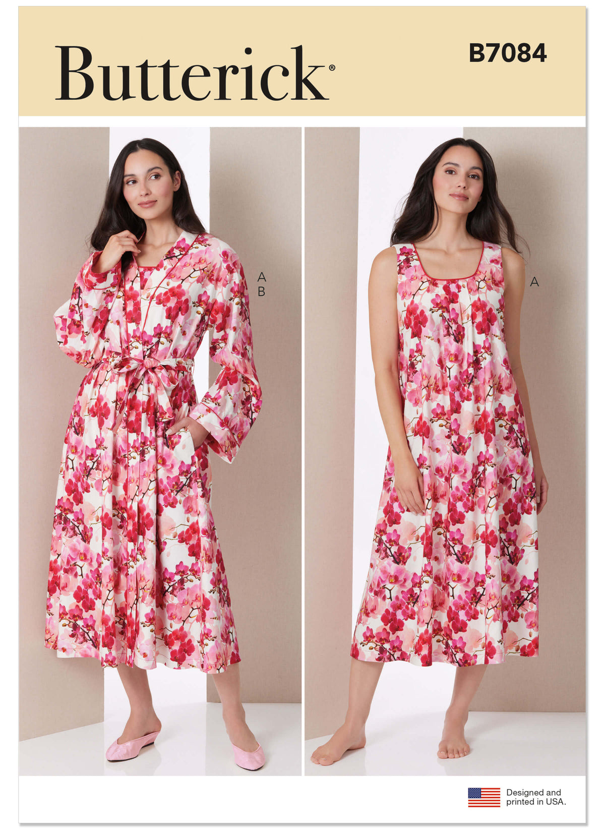 Patron Butterick n°7084 – Chemise de nuit et peignoir kimono