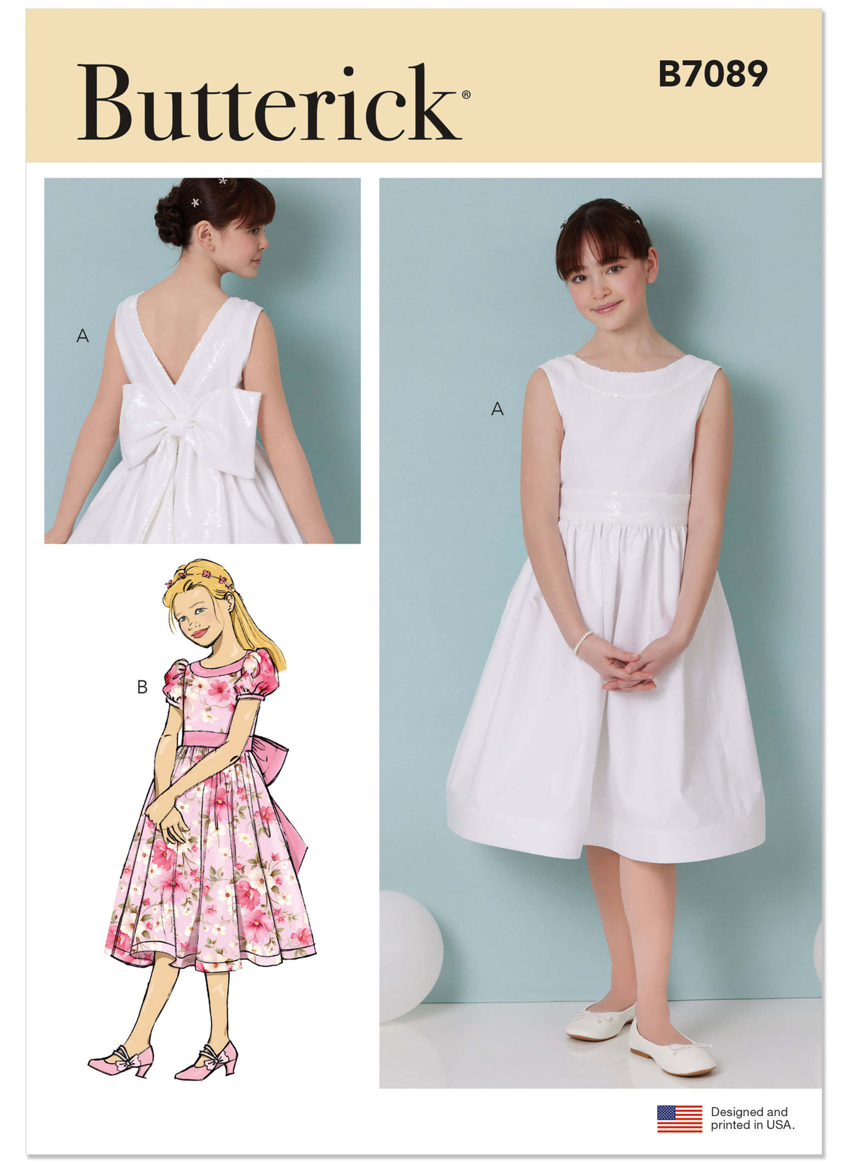 Patron Butterick n°7089 – Robe de cérémonie pour fille