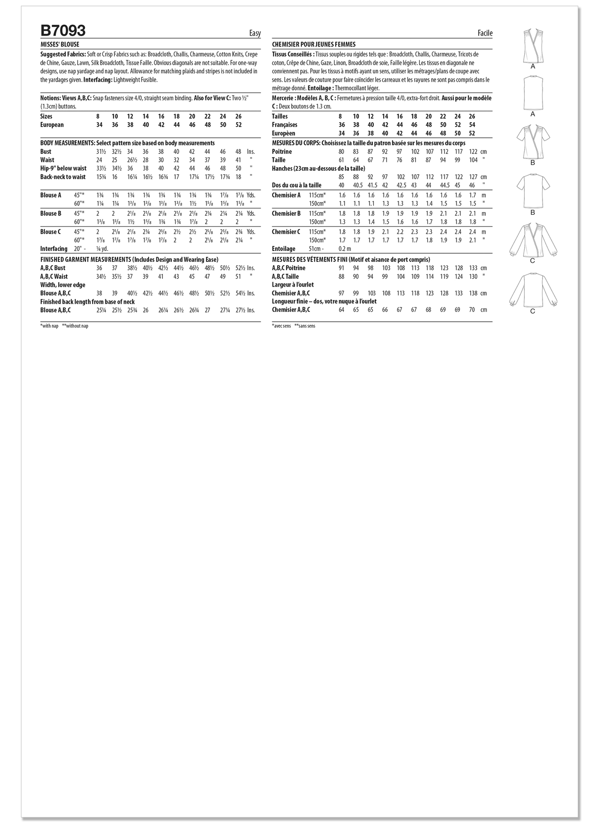 Patron Butterick n°7093 – Chemisier vintage années 1980