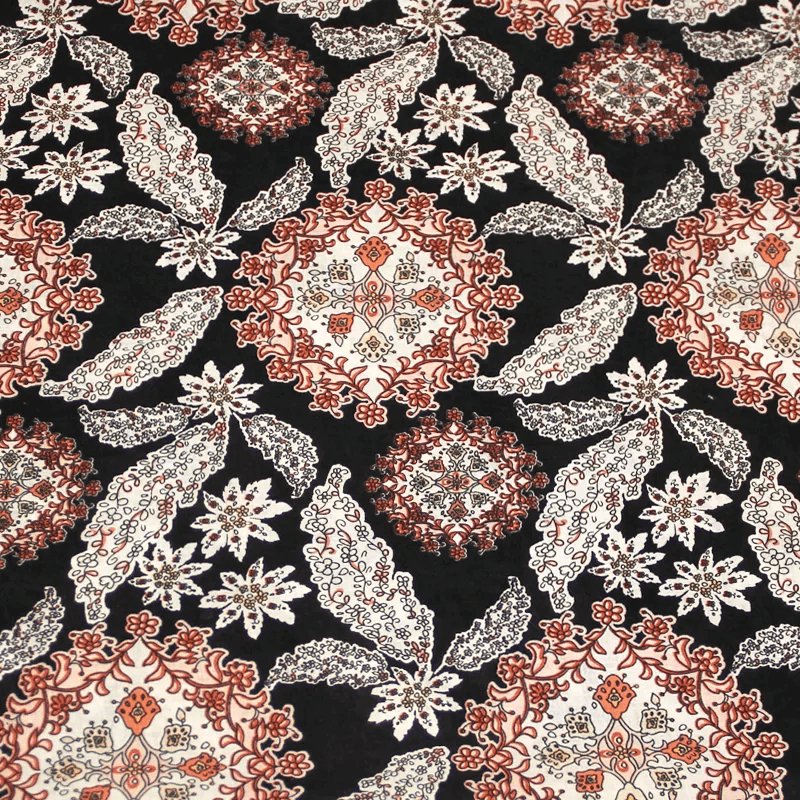 Batiste 100% coton - Rosace terracotta