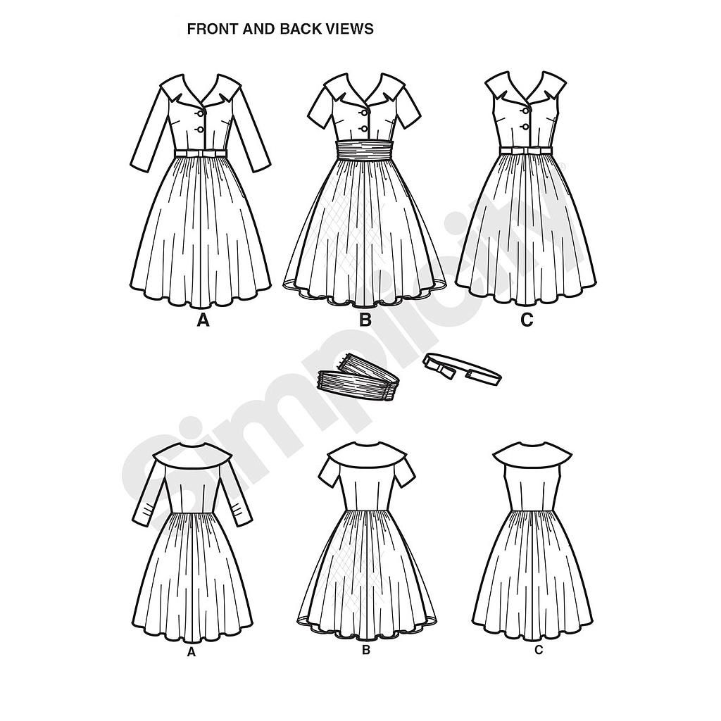 Patron Simplicity n°1459 – Robe vintage avec ceinture
