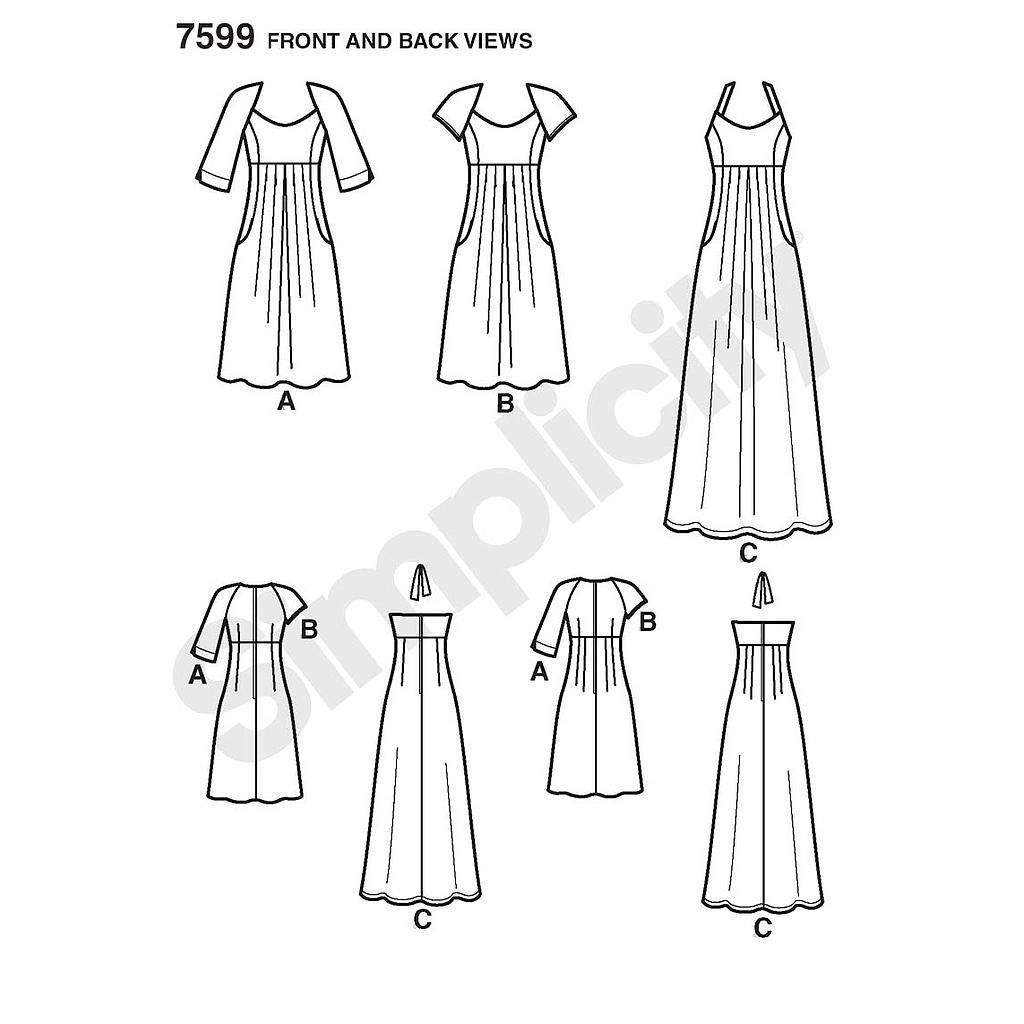 Patron Simplicity n°1800 – Robe ajustée femme